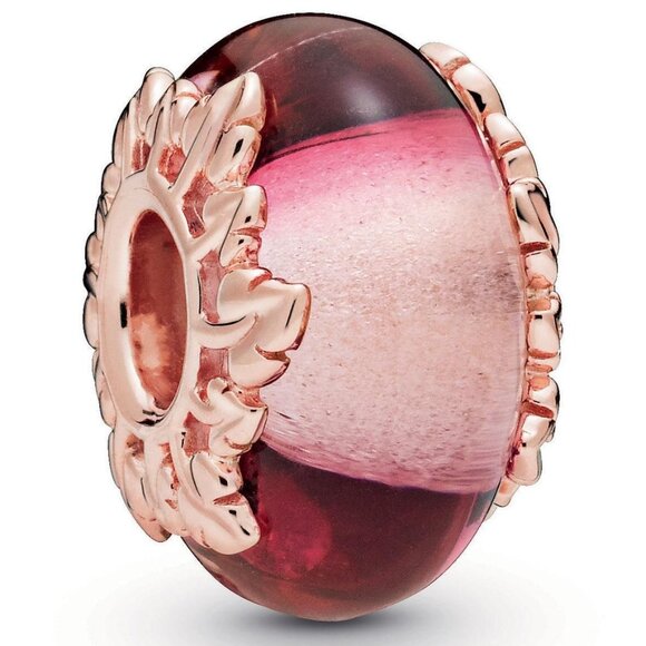 BRAND NEW Pandora Rose Gold Pink Glass Murano - Picture 1 of 1